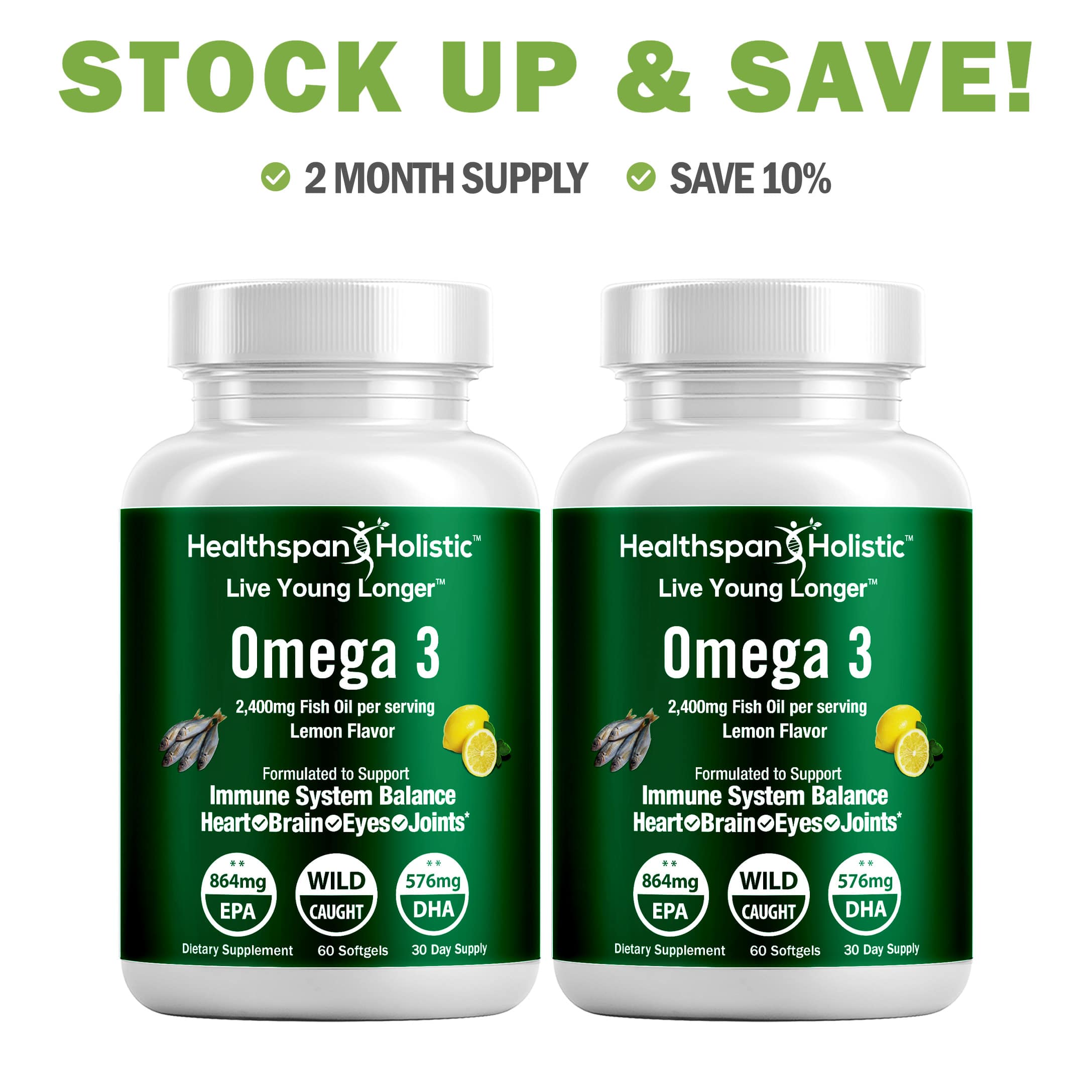 High Dose Omega 3 Fish Oil Supplement 60 Softgels